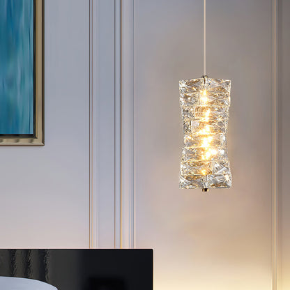 Kristall pendellampa med justerbar höjd och LED-ljus för sovrum hall entré