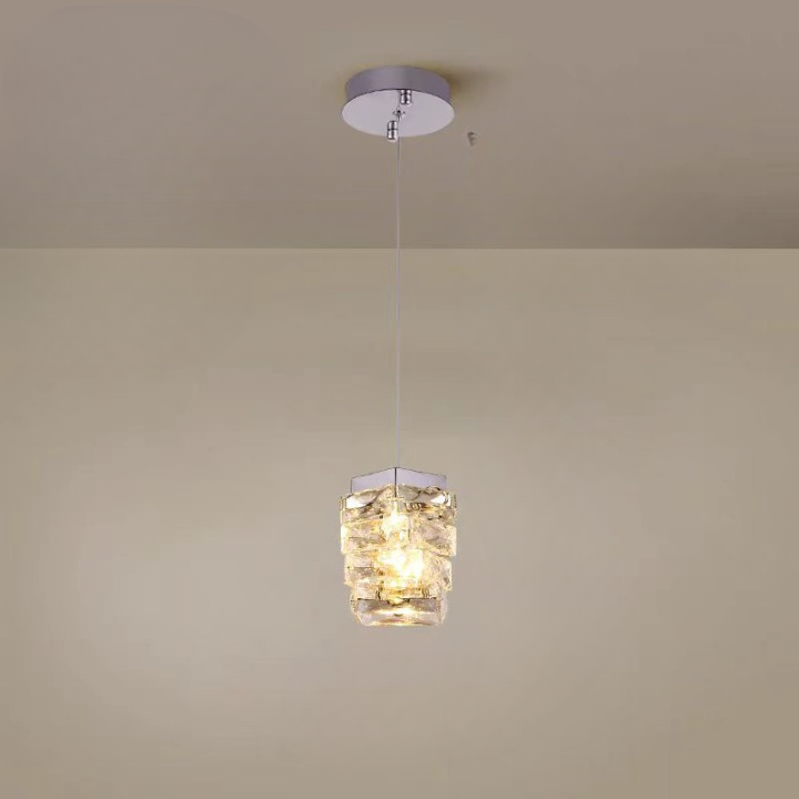 Kristall pendellampa med justerbar höjd och LED-ljus för sovrum hall entré