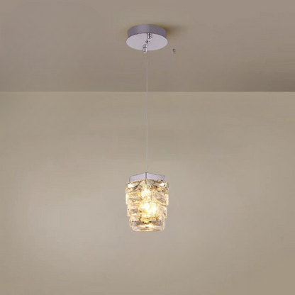 Kristall pendellampa med justerbar höjd och LED-ljus för sovrum hall entré