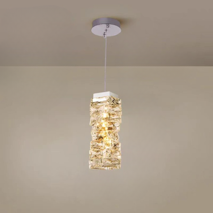 Kristall pendellampa med justerbar höjd och LED-ljus för sovrum hall entré