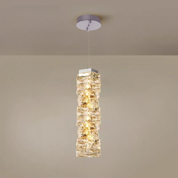 Kristall pendellampa med justerbar höjd och LED-ljus för sovrum hall entré