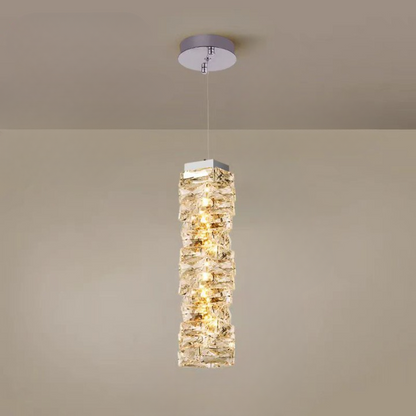 Kristall pendellampa med justerbar höjd och LED-ljus för sovrum hall entré