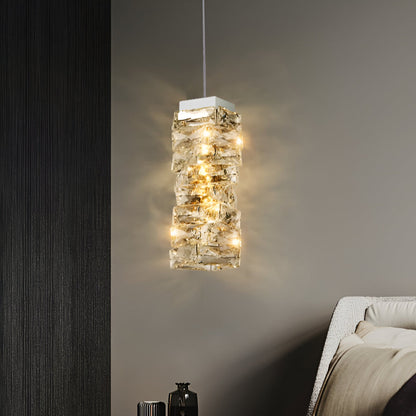 Kristall pendellampa med justerbar höjd och LED-ljus för sovrum hall entré