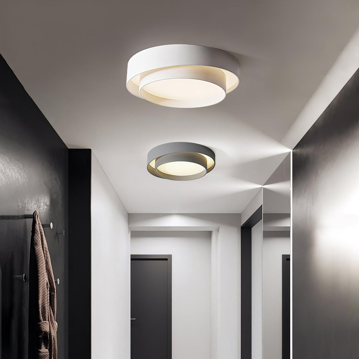 Modern Cylinderformad LED Taklampa i Metall och Akryl – Minimalistisk Plafond för Inomhusbelysning