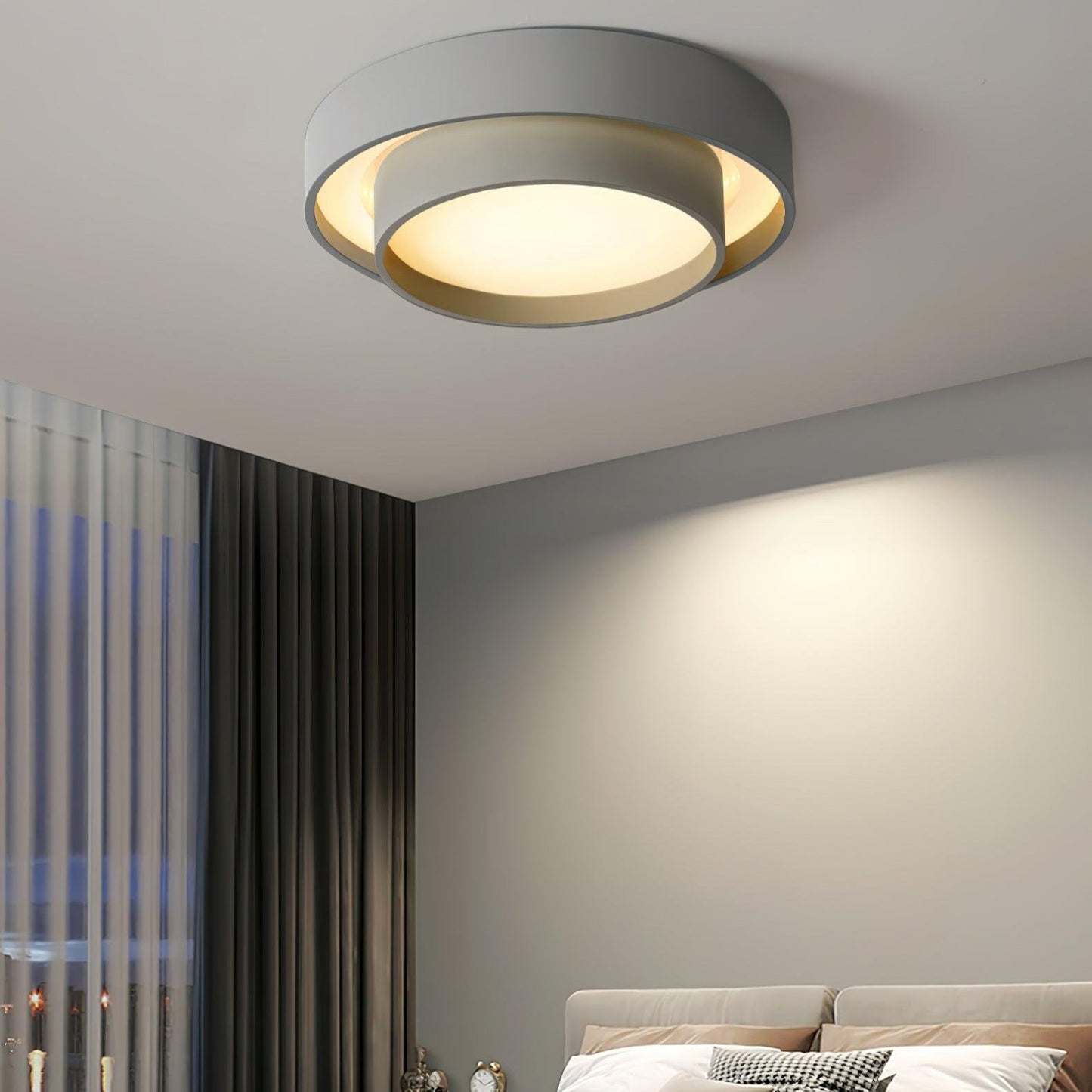 Modern Cylinderformad LED Taklampa i Metall och Akryl – Minimalistisk Plafond för Inomhusbelysning