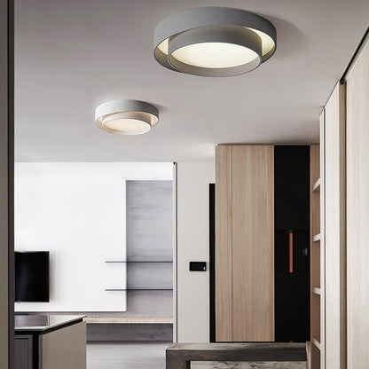 Modern Cylinderformad LED Taklampa i Metall och Akryl – Minimalistisk Plafond för Inomhusbelysning