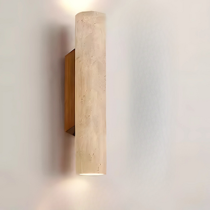 Travertino | Vägglampa i natursten med LED och E27 glödlampa för sovrum och vardagsrum
