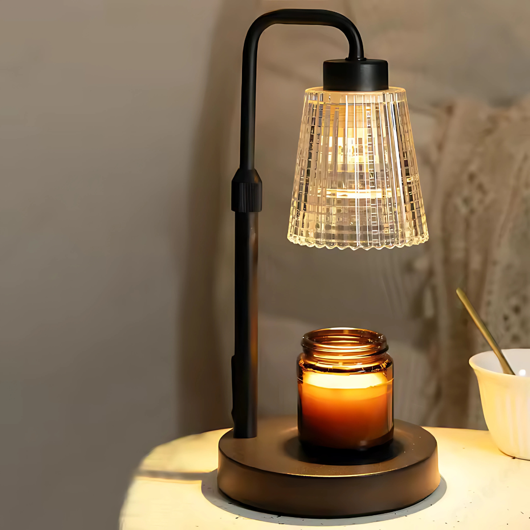 Glowlift | Elegant justerbar vaxsmältningslampa med timer för heminredning och spa