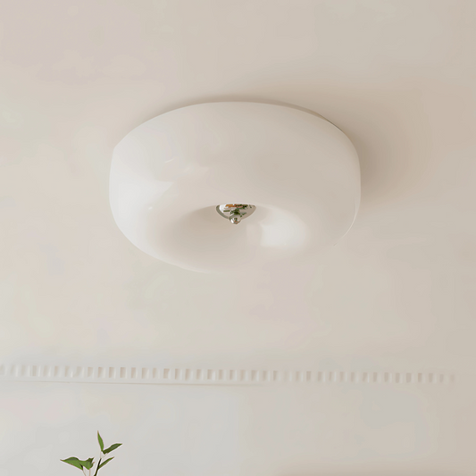 Rund taklampa med mjuk modern design och varm LED belysning för vardagsrum sovrum och hall