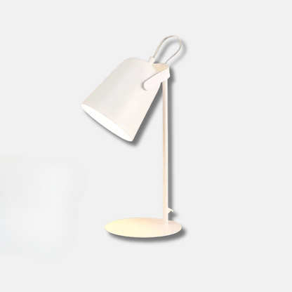 Färgglad bordslampa med justerbar skärm och modern design