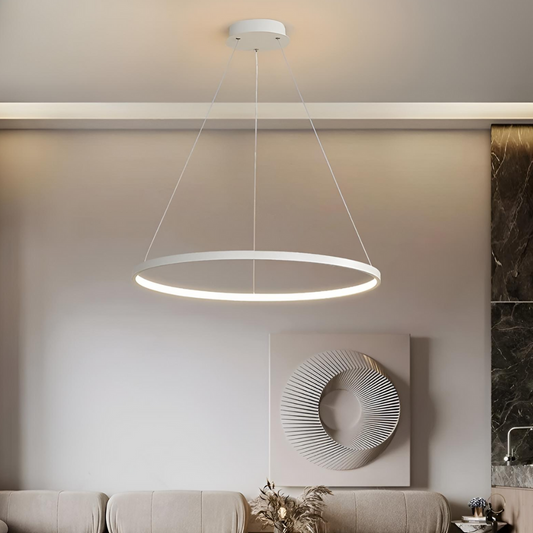 Modern rund LED-pendellampa för vardagsrum, matsal och kök