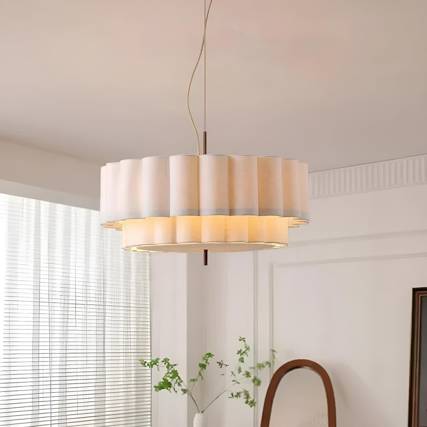 Wabi-Sabi pendellampa i tyg för vardagsrum, matsal och sovrum