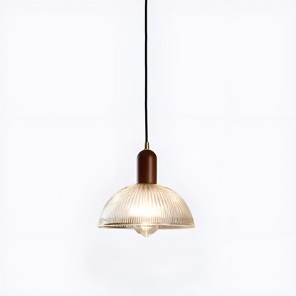 Modern pendellampa i glas och trä för matsal, vardagsrum och sovrum