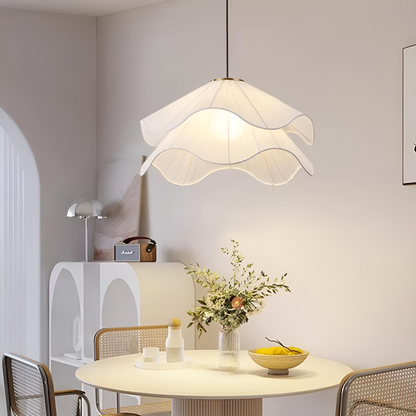 Romantisk tygpendellampa med blombladsdesign för sovrum matsal vardagsrum