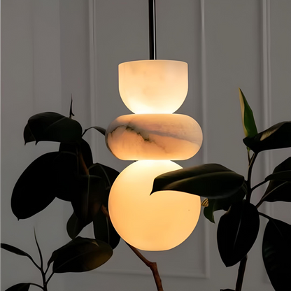 Exklusiv pendellampa i spansk marmor och alabaster för kök sovrum hall
