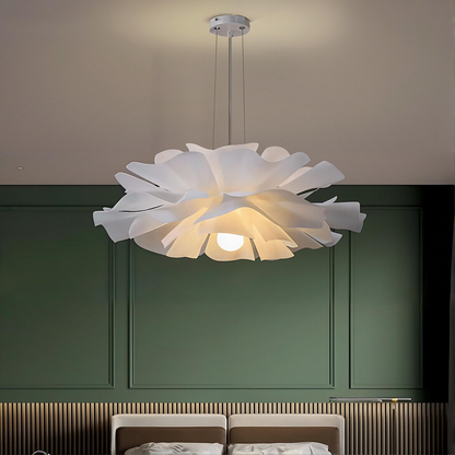 Romantisk taklampa med vit blomdesign för sovrum matsal vardagsrum