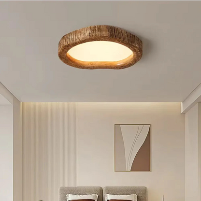 Taklampa i resin med träinspirerad design för sovrum vardagsrum matsal