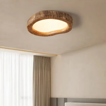 Taklampa i resin med träinspirerad design för sovrum vardagsrum matsal