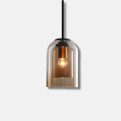 Modern pendellampa i glas med dubbel skärm och justerbar kabel för matsal och vardagsrum