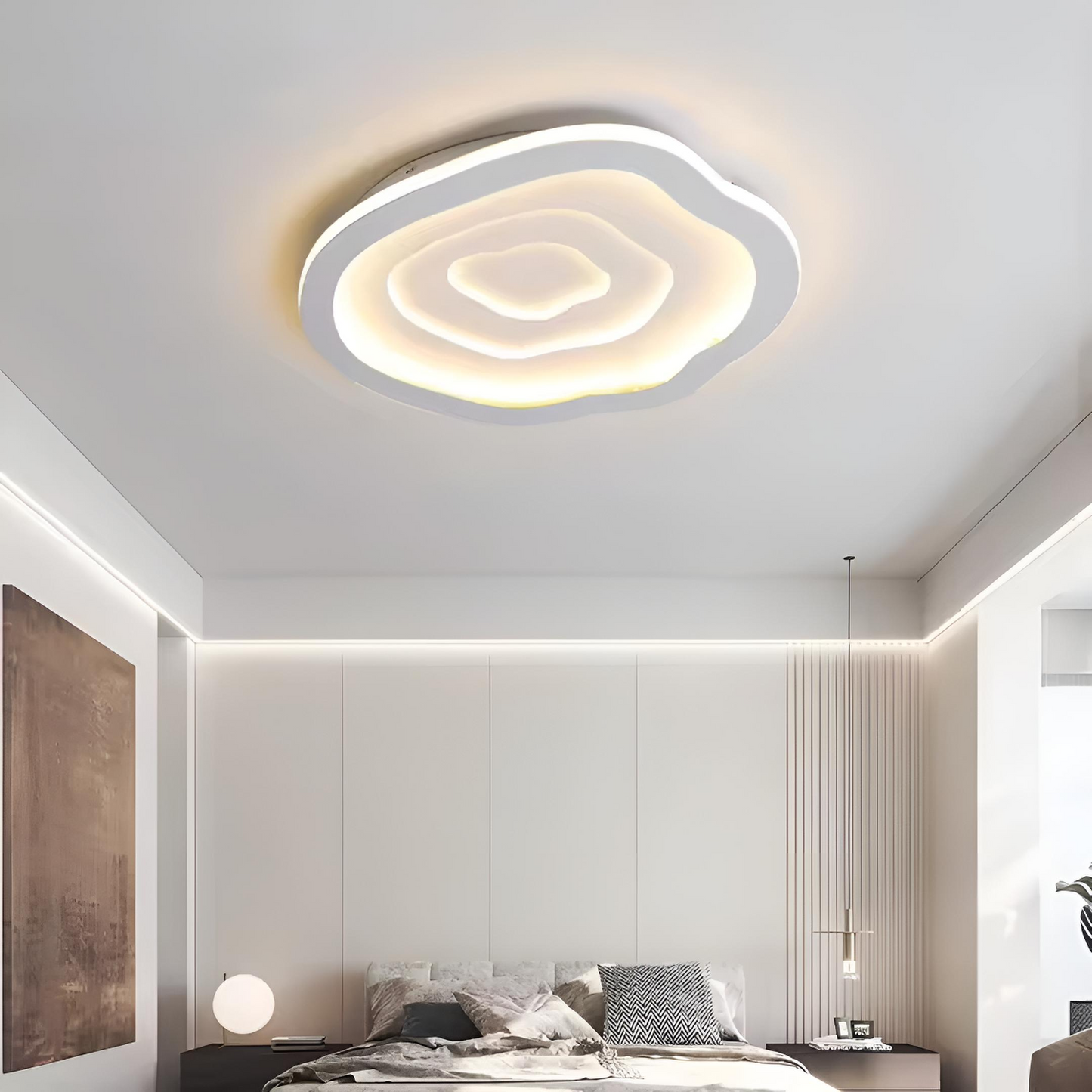 Modern LED taklampa med vågformad design för vardagsrum och sovrum