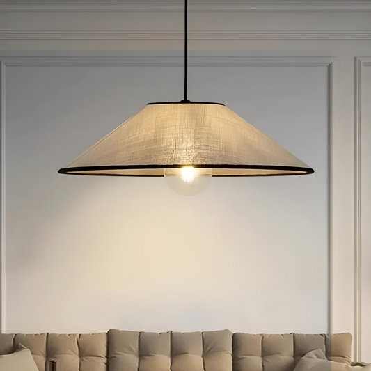 Pendellampa i tygskärm nordisk modern design taklampa för vardagsrum matsal sovrum