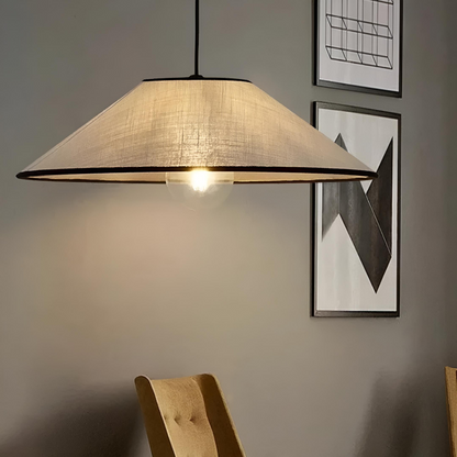 Pendellampa i tygskärm nordisk modern design taklampa för vardagsrum matsal sovrum