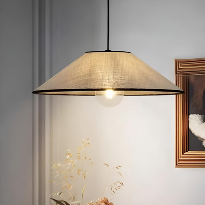 Pendellampa i tygskärm nordisk modern design taklampa för vardagsrum matsal sovrum