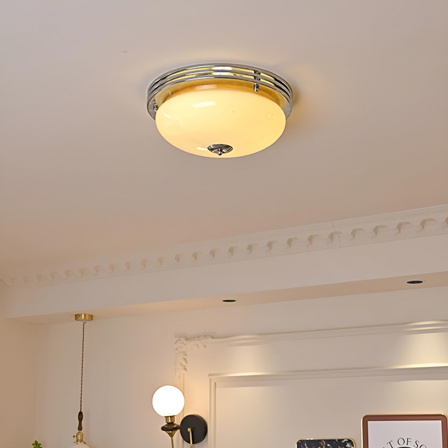 Plafond i glas retro taklampa för vardagsrum sovrum hall kök och korridor