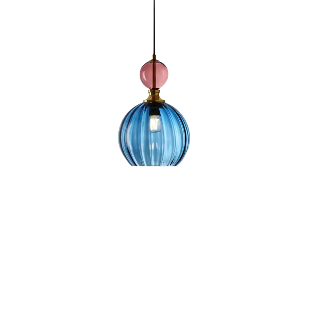 Färgglad glasboll pendellampa – exklusiv nordisk design för matsal och vardagsrum