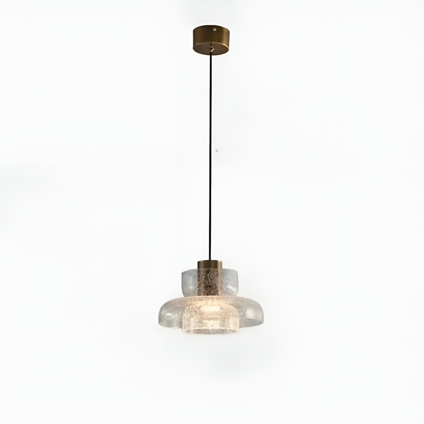 Modern pendellampa i spräckligt glas och metall för kök matsal och sovrum