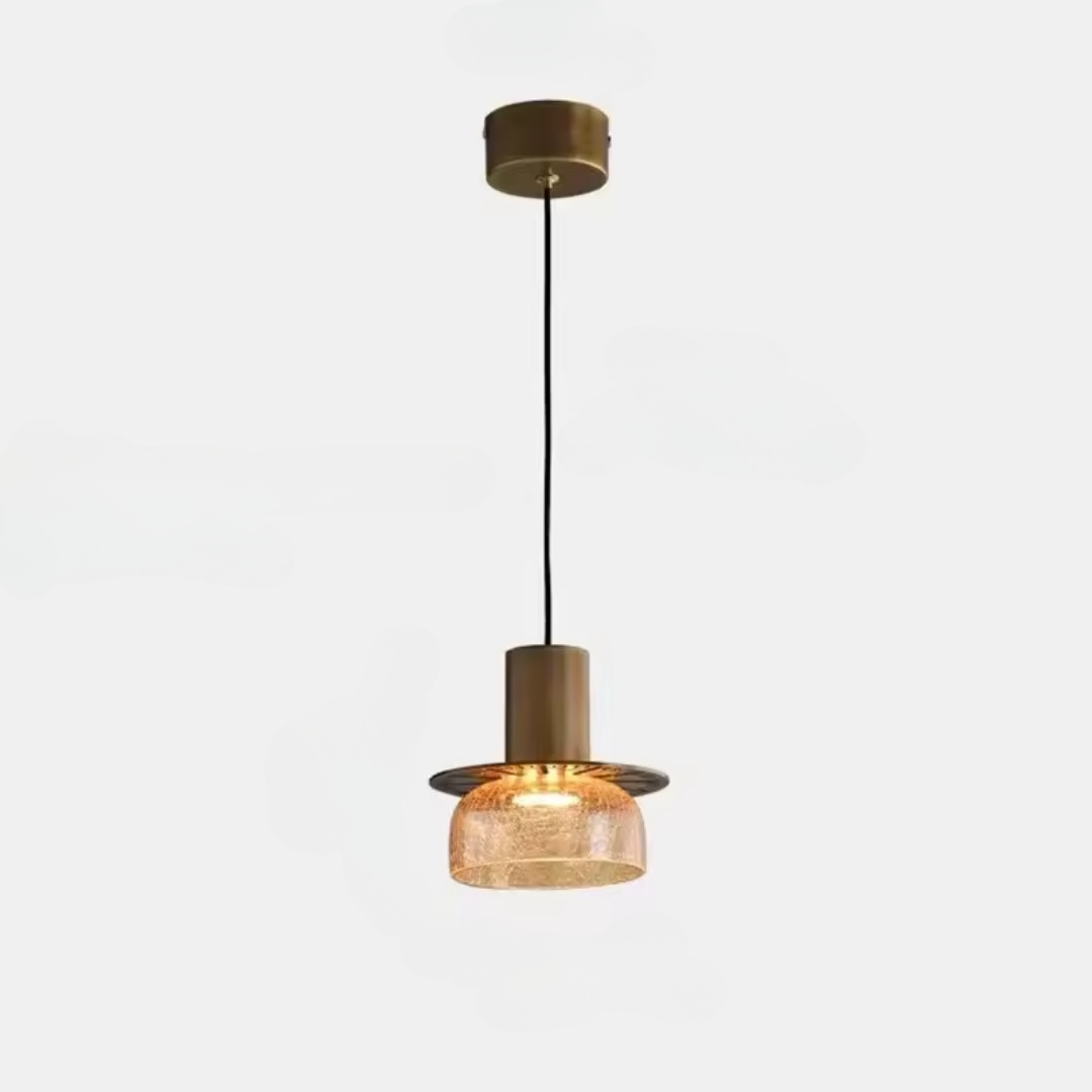 Modern pendellampa i spräckligt glas och metall för kök matsal och sovrum