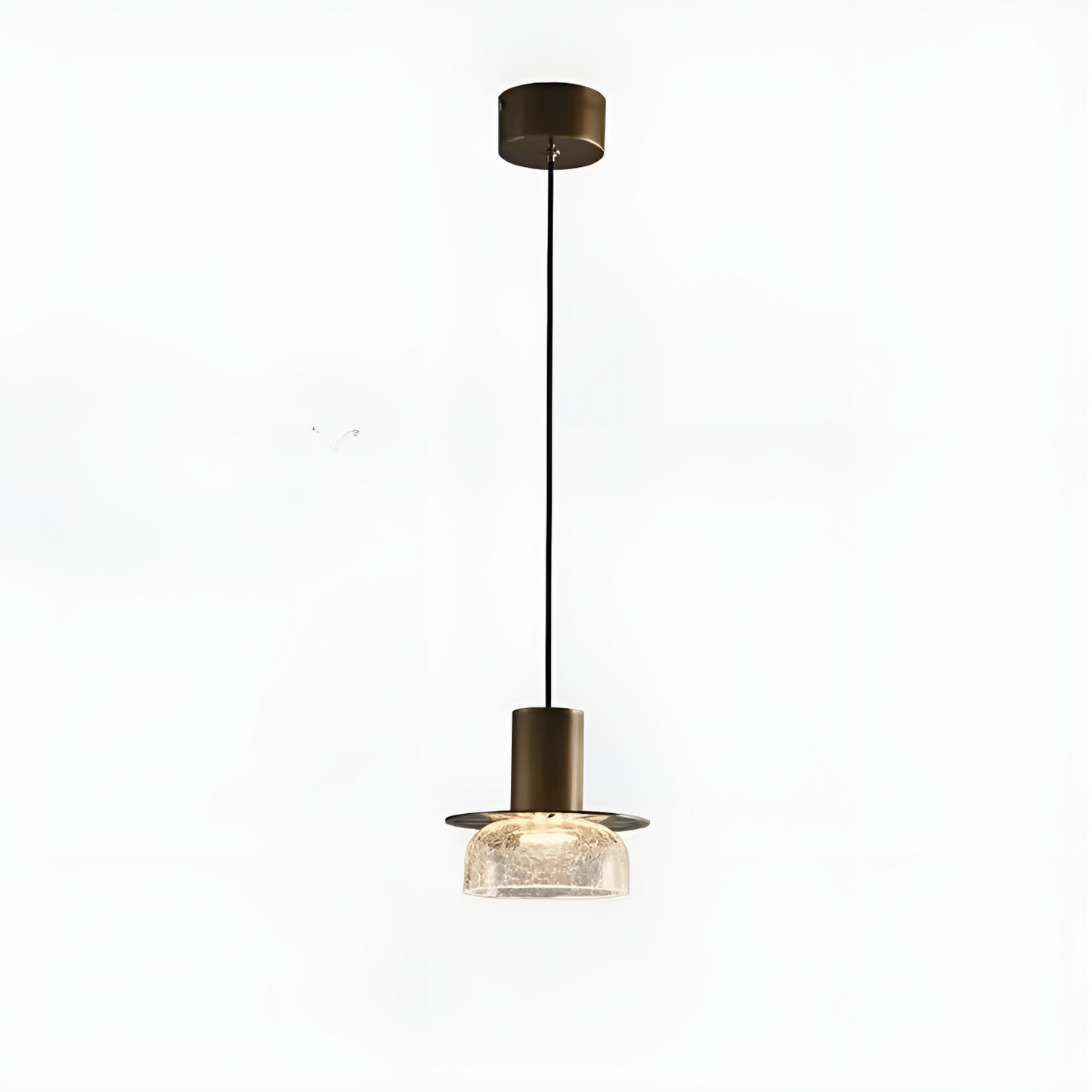 Modern pendellampa i spräckligt glas och metall för kök matsal och sovrum