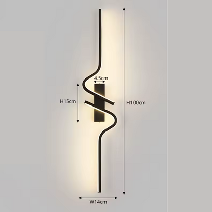 Lunara | LED vägglampa upp och ner i matt svart med modern stilren design