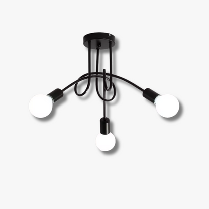Arkel | Svart taklampa i metall med 3 ljuspunkter och modern design