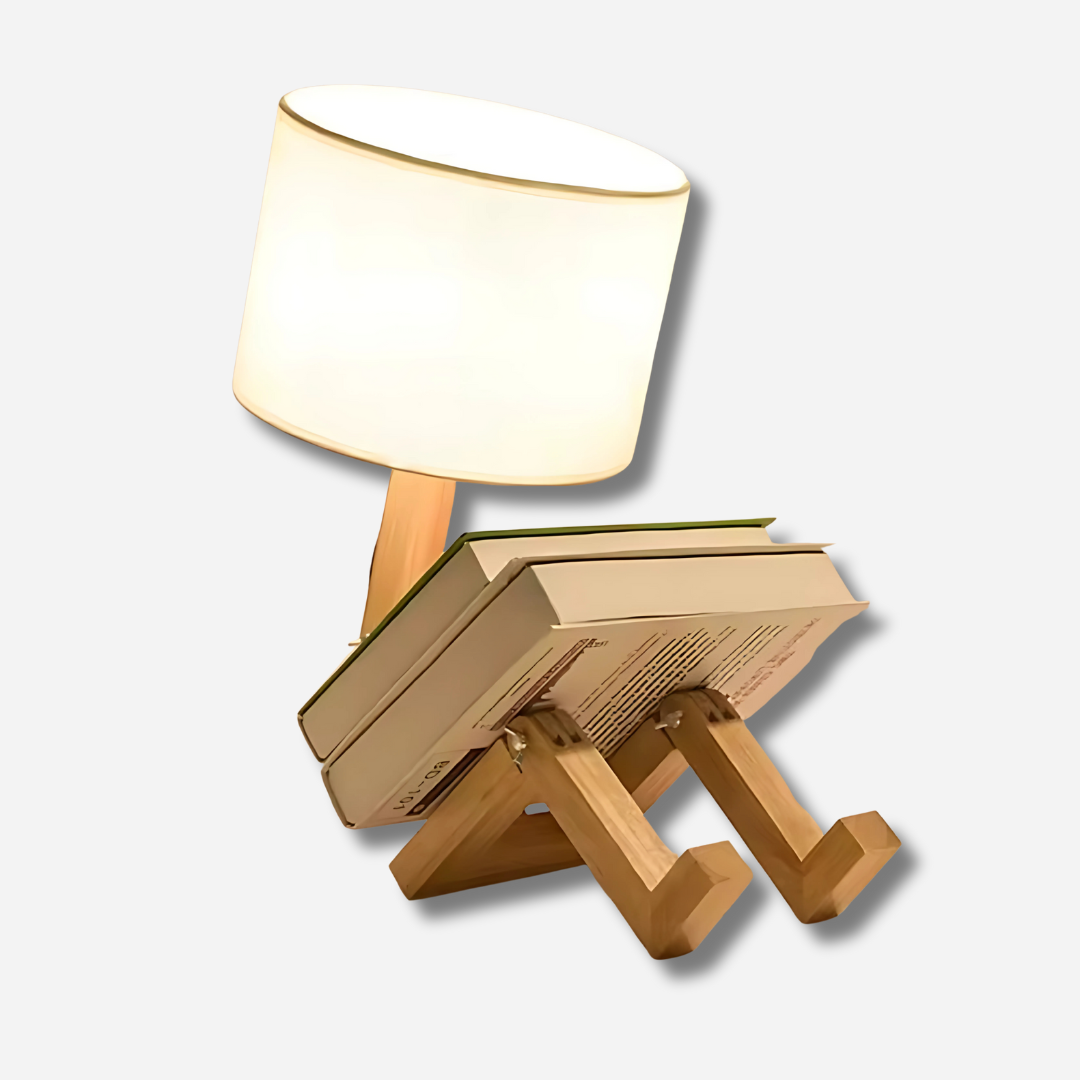 Mello | Bordslampa i trä med tygskärm och stilren design för heminredning