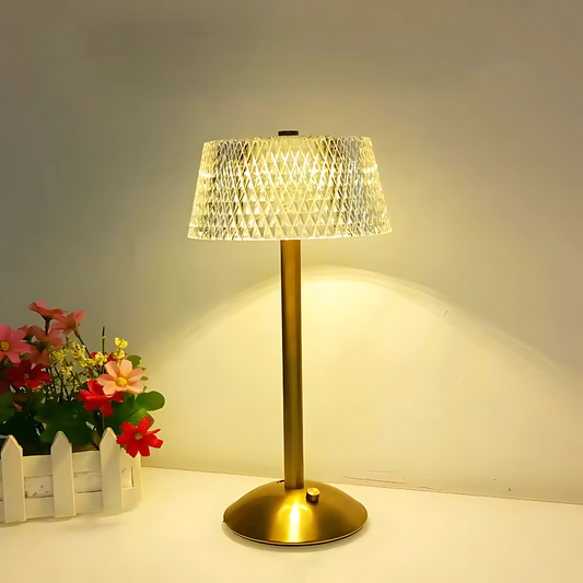 Elindra | Kristall bordslampa med dimbart LED-ljus och smidig touchkontroll