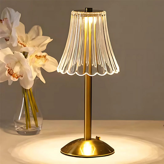 Solea | Kristallslipad bordslampa med touchdimning och smidig USB-laddning