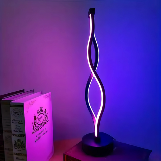 Aska | Minimalistisk metall bordslampa med konstnärlig siluett och USB-laddning