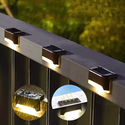 Stepglow | Solcellsdriven LED trapp- och altanbelysning – vattentät för utomhusbruk