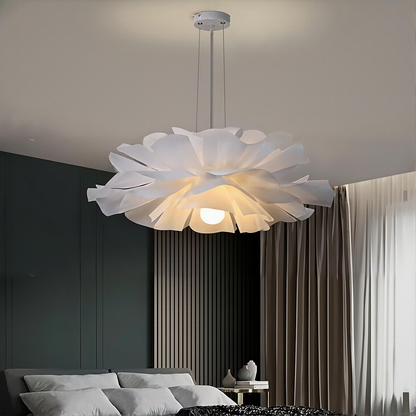 Romantisk taklampa med vit blomdesign för sovrum matsal vardagsrum