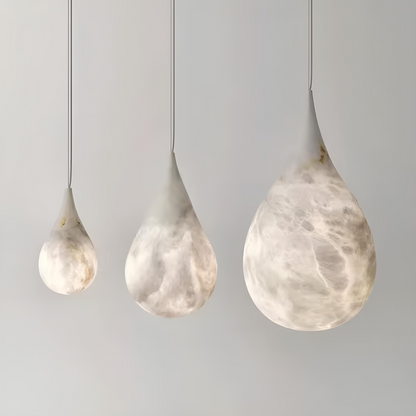 Modern pendellampa i hängande droppform med LED och dimbar funktion för vardagsrum och matsal