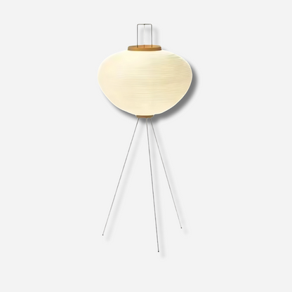 Akiru | Wabi-sabi golvlampa i rispapper med LED-belysning och handgjord finish