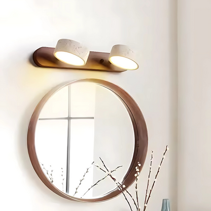 Tanso | Japanskinspirerad vägglampa i marmor och trä med mjukt LED-sken