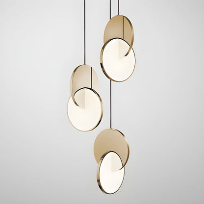 Nordisk LED pendellampa i dubbel rund design för matsal vardagsrum kök och hall