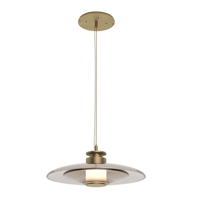 Modern rund LED pendellampa i glas och aluminium för kök matsal och sovrum