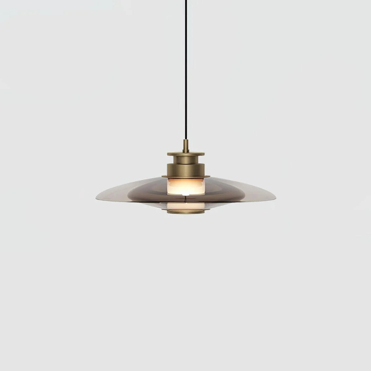 Modern rund LED pendellampa i glas och aluminium för kök matsal och sovrum