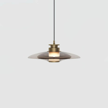 Modern rund LED pendellampa i glas och aluminium för kök matsal och sovrum