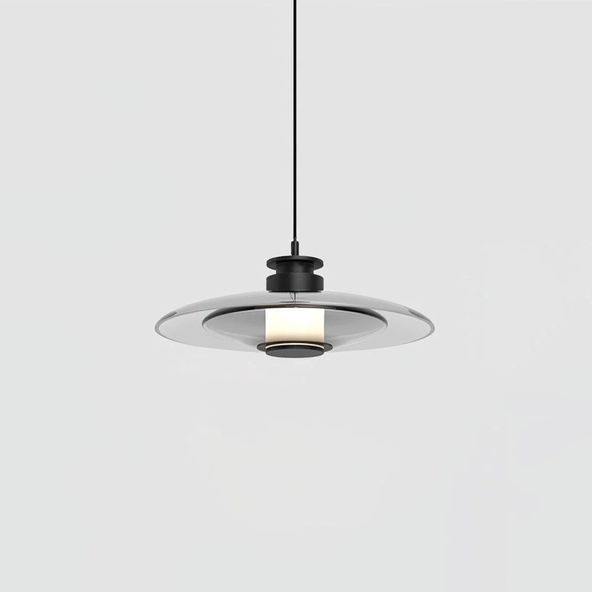 Modern rund LED pendellampa i glas och aluminium för kök matsal och sovrum