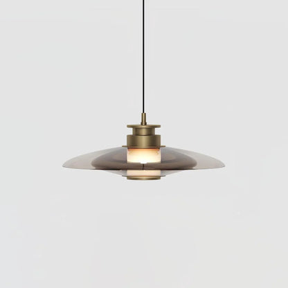 Modern rund LED pendellampa i glas och aluminium för kök matsal och sovrum