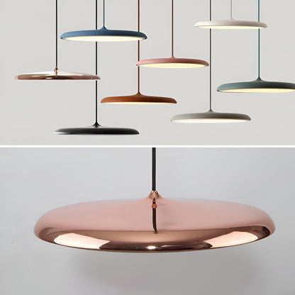 Modern pendellampa i metall med UFO-inspirerad design för matsal kök bar